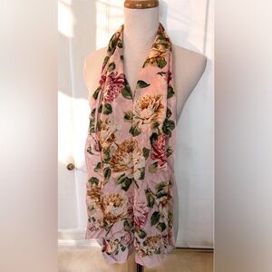 [Echo] Pink Floral Print Sheer Silk Scarf 🌸